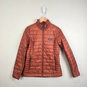 Patagonia Womens Nano Puff Jacket Size XS Burnished Red Full Zip 84217